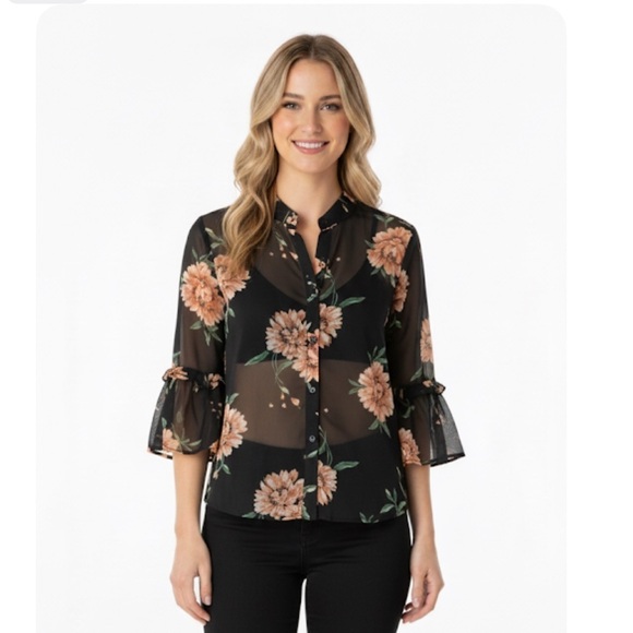 CAbi Tops - Cabi size xsmall black floral top